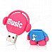 Cute Cartoon Style High-Speed USB 2.0 Flash Drive Disk - Deep Pink + Blue (4GB)