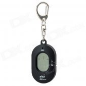 ENO 0.8" LCD Tuner w/ Keychain for Ukulele / Guitar / Bass - Black + White (1 x CR2032)