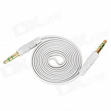 3.5mm Male to Male Audio Connection Flat Cable - White (1m) 3.5mm Male to Male Audio Connection Flat Cable - White (1m)