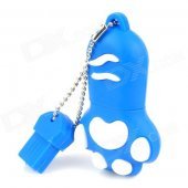Creative Cat Paw USB 2.0 Flash Drive w/ Chain - Blue + White (8GB)