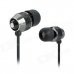 D9 3.5mm Plug Aluminum Alloy Stereo In-Ear Earphone - Black + Dark Grey (123cm-Cable)