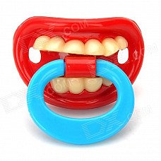 BY-5 Creative Funny Teeth Personality Pacifier Soother Nipple - Red + Blue BY-5 Creative Funny Teeth Personality Pacifier Soother Nipple - Red + Blue