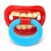 BY-5 Creative Funny Teeth Personality Pacifier Soother Nipple - Red + Blue BY-5 Creative Funny Teeth Personality Pacifier Soother Nipple - Red + Blue