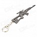 Zinc Alloy Gun Shaped Keychain - Silver Black