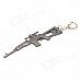 Zinc Alloy Gun Shaped Keychain - Silver Black