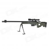 1:3 Stainless Steel AWP Sniper Rifle Display Model Toy - Black + Deep Green