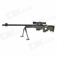 1:3 Stainless Steel AWP Sniper Rifle Display Model Toy - Black + Deep Green
