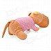 Cute Big Head Dog Toy Short Plush Throw Pillow - Tangerine + Pink + White (63cm)