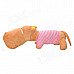 Cute Big Head Dog Toy Short Plush Throw Pillow - Tangerine + Pink + White (63cm)