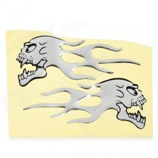 JR006 Flame-Like Dragon Head Pattern Car Decoration Stickers - Black + Silver JR006 Flame-Like Dragon Head Pattern Car Decoration Stickers - Black + Silver