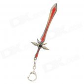 Animation Retro Sword Style Zinc Alloy Keychain - Bronze + Red