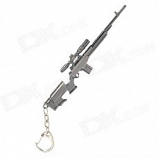 Sniper Rifle Style Zinc Alloy Keychain / Toy - Silvery Black