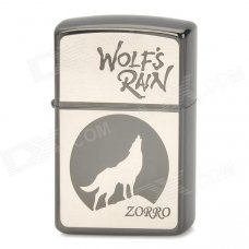 ZORRO Z9700 Wolf's Rain Cartoon Pattern Windproof Kerosene Oil Lighter - Grey