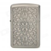 ZORRO Z2009F Art Flower Pattern Windproof Kerosene Oil Lighter - Grey