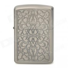 ZORRO Z2009F Art Flower Pattern Windproof Kerosene Oil Lighter - Grey