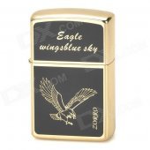 ZORRO z9608B Eagle Pattern Windproof Kerosene Oil Lighter - Black + Golden