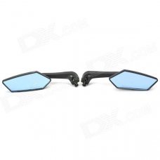 DIY Motorcycle Anti-Glare Blue Diamond Rearview Mirrors - Black (Pair) DIY Motorcycle Anti-Glare Blue Diamond Rearview Mirrors - Black (Pair)