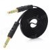 Flat 3.5mm Male to Male Stereo Aux Car Audio Cable for Iphone+ Ipod + More - Black (100cm) Flat 3.5mm Male to Male Stereo Aux Car Audio Cable for Iphone+ Ipod + More - Black (100cm)