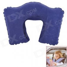 U-Style Air Inflatable Car Neck Pillow Cushion - Deep Blue U-Style Air Inflatable Car Neck Pillow Cushion - Deep Blue