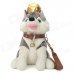 Cute Husky Dog Soft Plush Toy w/ Crown Bell - White + Grey
