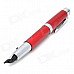 Pen Style Butane Jet Lighter w/ Flashlight - Red + Silver