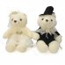 Wedding Bears Shaped Plush Toy - Beige + Black (Pair)