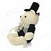 Wedding Bears Shaped Plush Toy - Beige + Black (Pair)