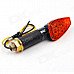 1W 112lm 14-LED Yellow Light Motorcycle Turn Signals - Black + Orange + Silver (12V / 2PCS)