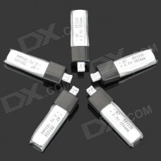 WLtoy V911 3.7V 150mAh Li-Polymer Battery for Helicopter - Silver + Black (5 PCS)