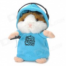 DJ Hamster w/ Headphone Style Electronic Plush Talking / Moving Toy - Blue + Brown + White DJ Hamster w/ Headphone Style Electronic Plush Talking / Moving Toy - Blue + Brown + White