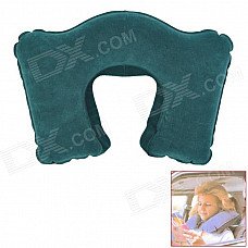 U-Style Air Inflatable Car Neck Pillow Cushion - Blue Green U-Style Air Inflatable Car Neck Pillow Cushion - Blue Green