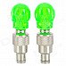 G33 Replacement Skull Style Car Tire Valve Cap - Green (3 x AG10)