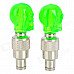 G33 Replacement Skull Style Car Tire Valve Cap - Green (3 x AG10)