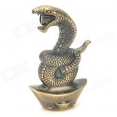 Snake On the Gold Ingot Pattern Butane Gas Lighter - Bronze