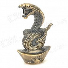 Snake On the Gold Ingot Pattern Butane Gas Lighter - Bronze