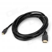 1080P Micro HDMI Male to HDMI Male HD Audio and Video Cable - Black (300cm)