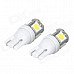 T10 1W 100LM 5-SMD 5050 LED White Light Car Instrument Lamp / Clearance Light / Reading Light T10 1W 100LM 5-SMD 5050 LED White Light Car Instrument Lamp / Clearance Light / Reading Light