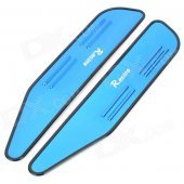 GD012 Aluminum Car Rear View Mirror Rain Shelter w/ 3m Double-Sided Sticker - Blue (2 PCS)
