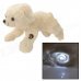 Cute Plush Running Dog Doll Toy w/ White LED - Beige