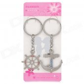 Valentine's Day Gift - Stainless Steel Rudder + Dock Couple's Keychains