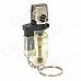 1300 Centigrade Windproof Blue Butane Jet Torch Lighter w / Keychain - Transparent + Silver + Black