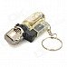 1300 Centigrade Windproof Blue Butane Jet Torch Lighter w / Keychain - Transparent + Silver + Black