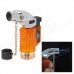 355 1300 Centigrade Windproof Blue Flame Butane Jet Torch Lighter - Translucent Orange + Silver