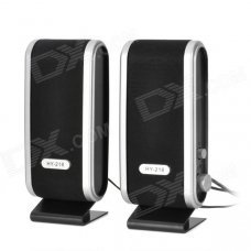 HY-218 Mini USB Power 8W Speakers - Black + Silver (2 PCS) HY-218 Mini USB Power 8W Speakers - Black + Silver (2 PCS)