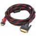 Gold-Plated HDMI Male to DVI 24 + 1 Male Connection Cable - Red + Black (3m) Gold-Plated HDMI Male to DVI 24 + 1 Male Connection Cable - Red + Black (3m)