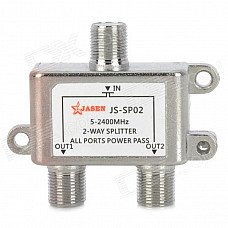 JS-SP02 2-Way SATV / CATV Splitter - Silver