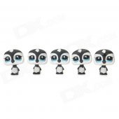 Cute Owl Display Model Toy - Black + White + Blue (5 PCS)