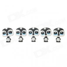 Cute Owl Display Model Toy - Black + White + Blue (5 PCS)