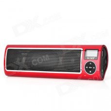 SEE ME HERE LV520-III Portable 1'' LCD Display USB Rechargeable Stereo Speaker- Red + Black + Silver SEE ME HERE LV520-III Portable 1'' LCD Display USB Rechargeable Stereo Speaker- Red + Black + Silver