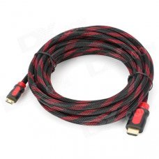 V1.4 HDMI Male to Mini HDMI Male Connection - Red + Black (5M) V1.4 HDMI Male to Mini HDMI Male Connection - Red + Black (5M)